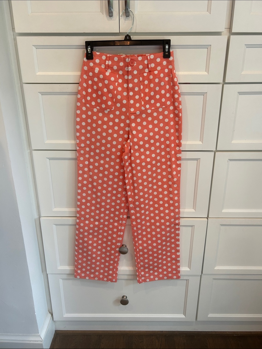 INA Coral & White Polka Dot Pants